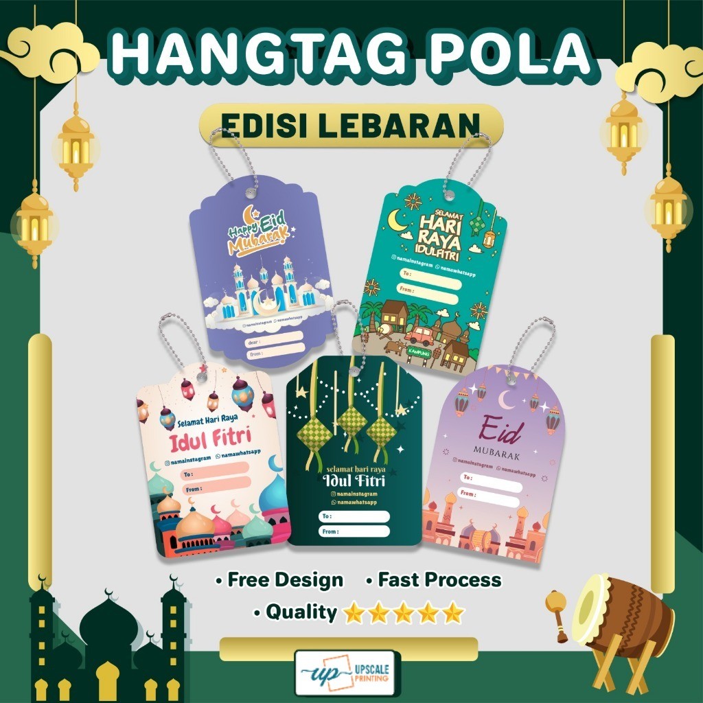 

UP - Hang Tag Idul Fitri Lebaran Pola Custom 1 Sisi Free Design
