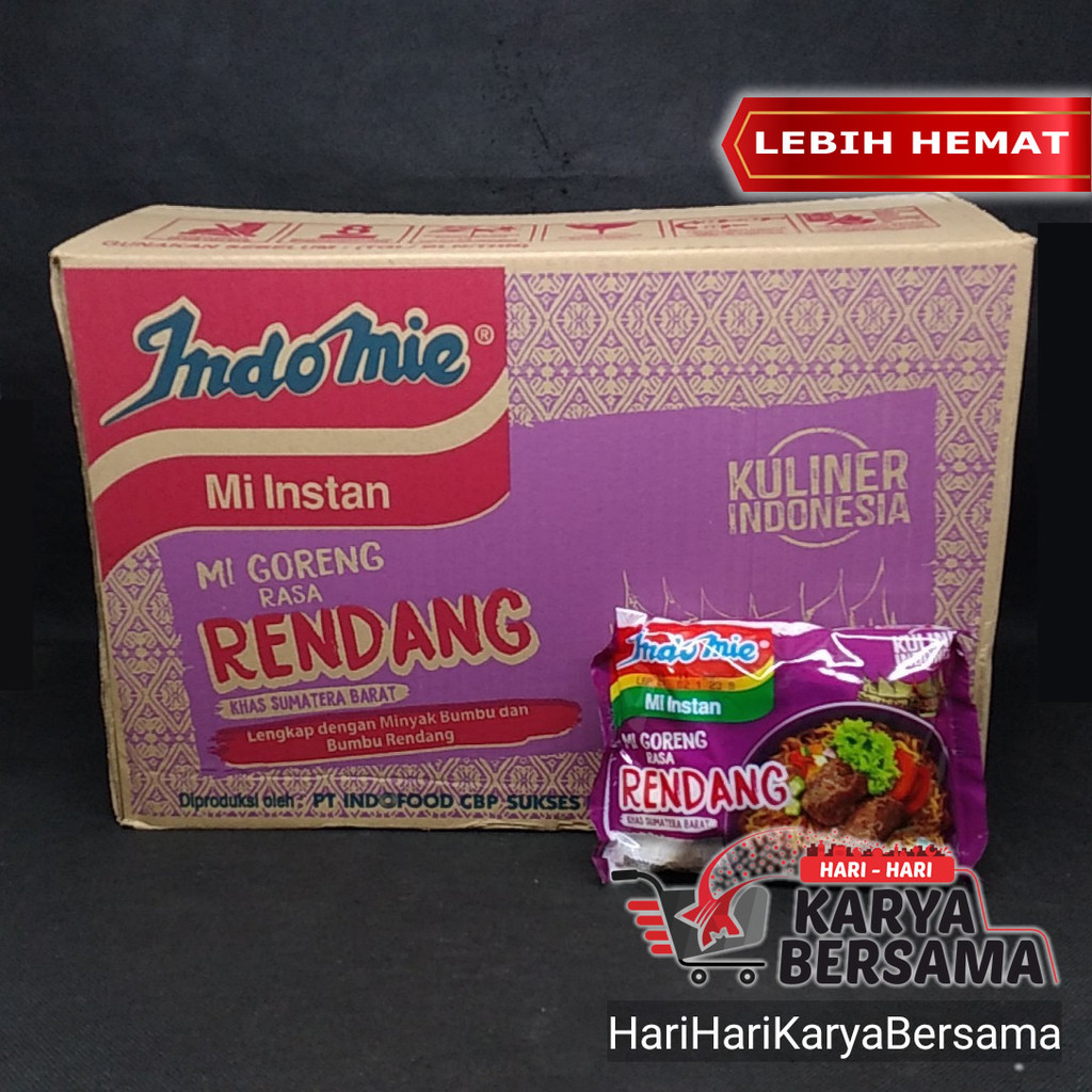 

MIE INSTAN INDOMIE GORENG RASA RENDANG ISI 40 X 91GR -PER KARTON