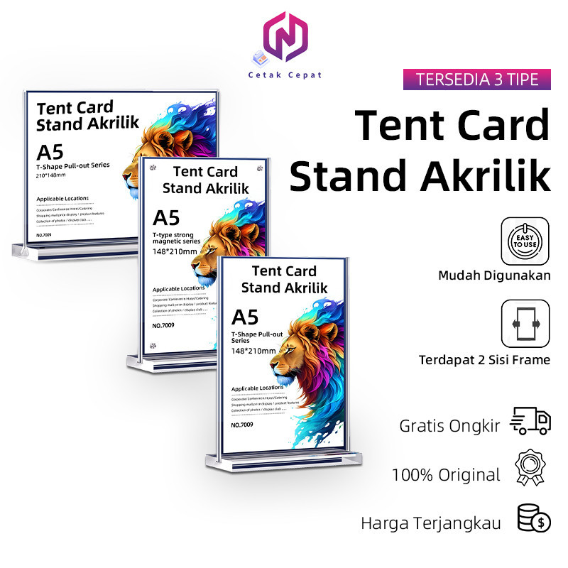 

(COD)Tempat Brosur A5 1.5mm Portrait 2 Sisi / Tent Holder / Tent Card Stand Akrilik