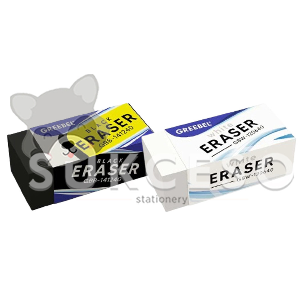 

GREEBEL Eraser GBB/GBW - Penghapus Kecil Hitam/Putih SATUAN Murah