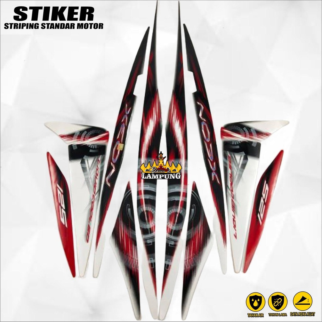 Stiker Striping Motor Xeon Karbu 2011 2012 Putih Sticker Lis Body Standar