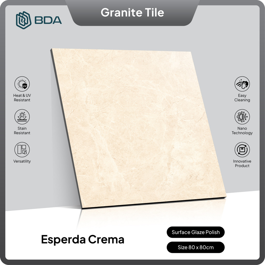 BDA Granite Tile Granit 80x80 Keramik 80x80 Keramik Lantai 80x80 Keramik Dinding Esperda Crema