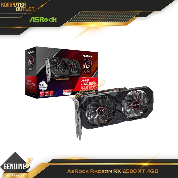 AsRock Radeon RX 6500 XT 4GB GDDR6 64Bit VGA | RX6500XT | RX 6500XT | RX6500XT PGD 4GO | RX6500XT-PG