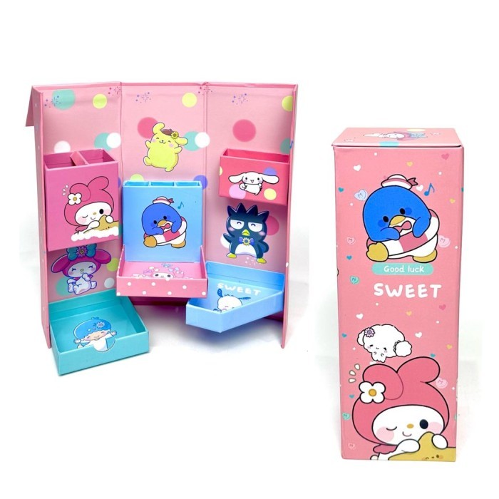 

[N E W] BOS Kotak Pensil Karton Rak Berdiri Tingkat/Pencil Case/Pencil Box - My Melody Peach