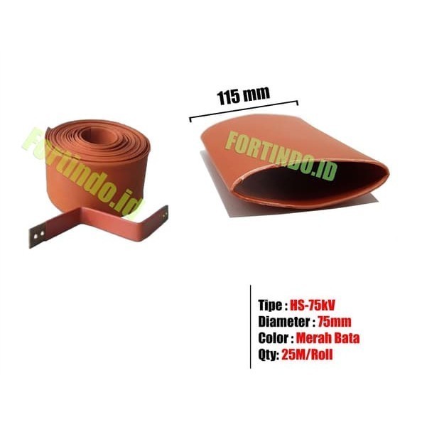 Heat Shrink Tubing 20kV Diameter 85mm HS-85KV Maroon Selang FORT