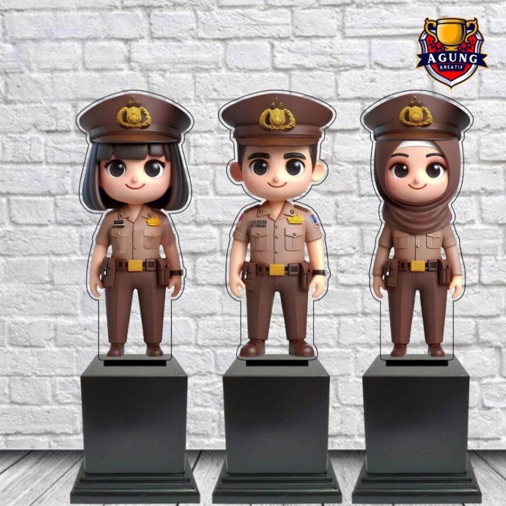 Piala Polisi Akrilik Custom Piala Polisi Anak Free Design Sehari Jadi