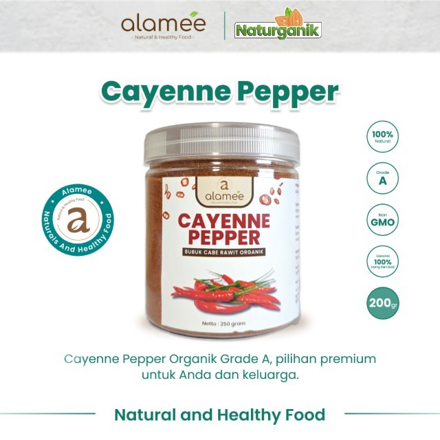 

ALAMEE Bubuk Cabe Rawit Cayenne Pepper Seasoning Powder Tanpa Campuran Bumbu Masakan Dapur 250gr Naturganik