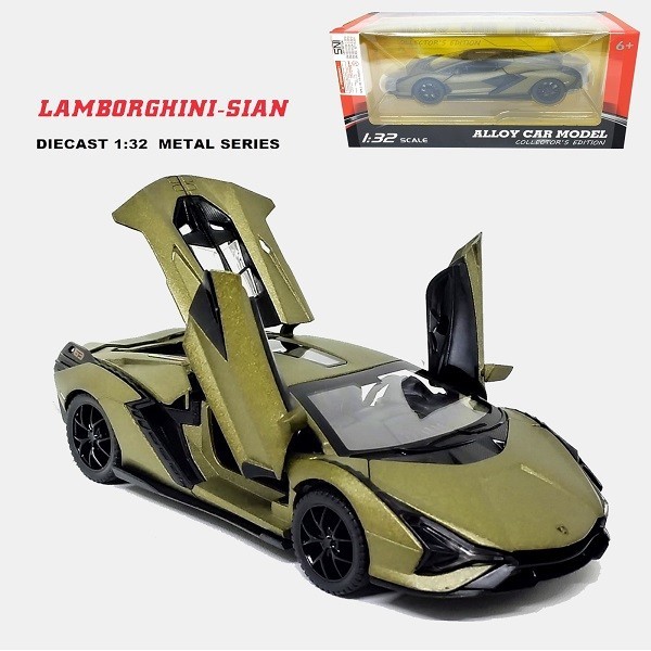 Diecast Miniatur Mobil Lamborghini Sian Skala 1:32 - Hijau