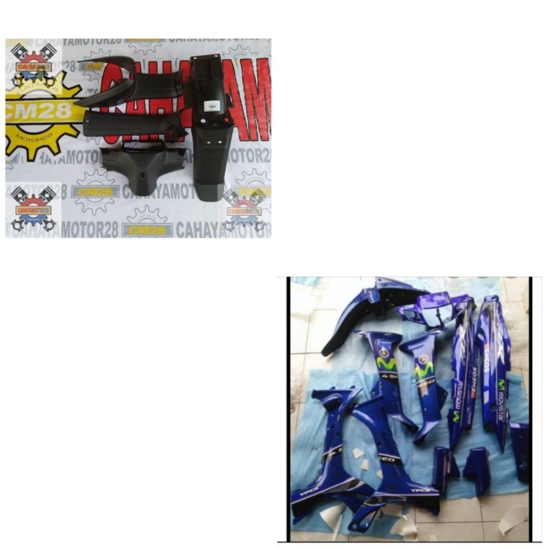 Full Bodi Dan Striping Yamaha Fiz R Warna Biru Movistar
