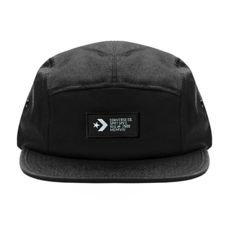 DISCON 50% - FIVE PANEL CONVERSE BLACK  | FULLTAG | TOPI BASEBALL | DAD HAT | SNAPBACK | STRAPBACK | FULL TAG | DADHAT | BLACK | TOPI 5 PANEL