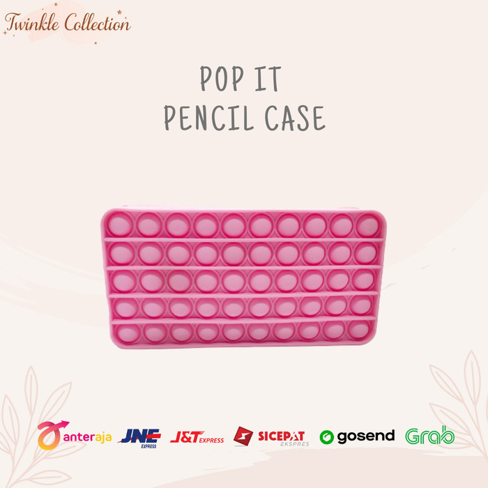 

[Ready] Kotak Pensil Pop it Pencil Case Tempat Penyimapan Pencil Popit Rainbow - Persegi Pink