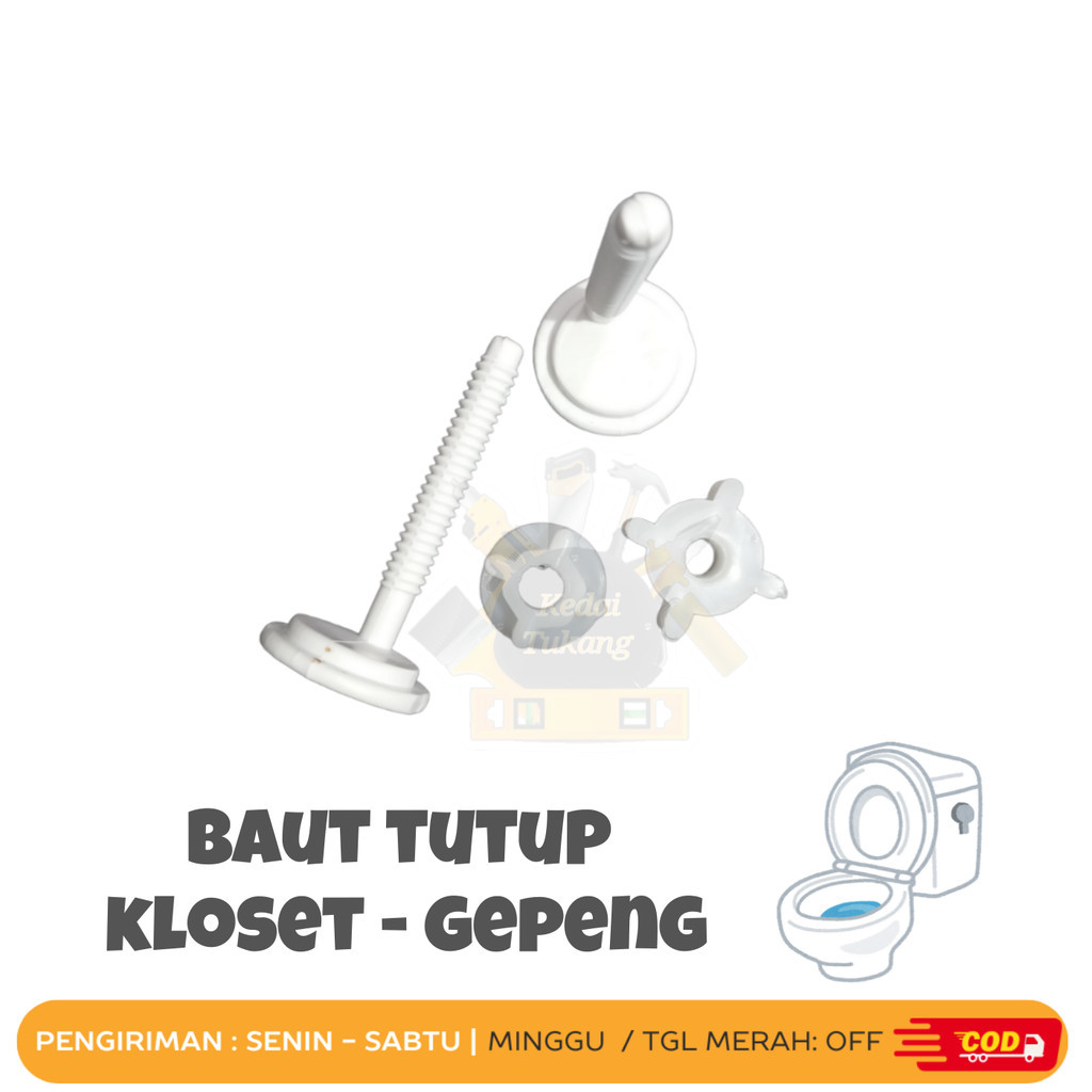 KEDAI TUKANG - Baut Sekrup Duduk Cover Closet Closed INA Kloset Kamar Mandi WC Toilet Seat Screw