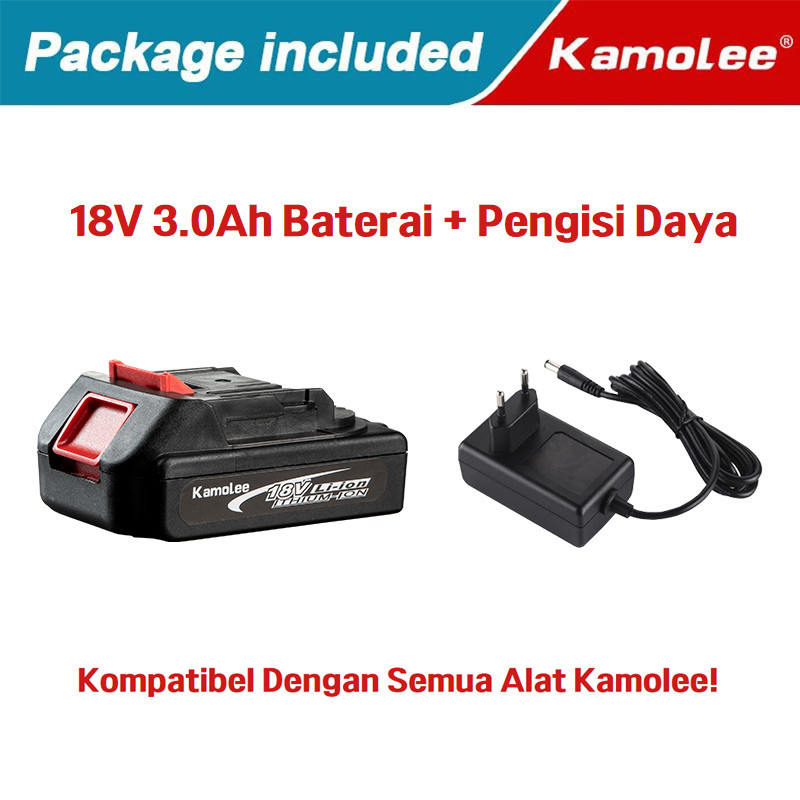 Kamolee18V Lithium Battery Rechargeable 3000mAh Charger and Battery for Power Tools(Supports JLD/Kam