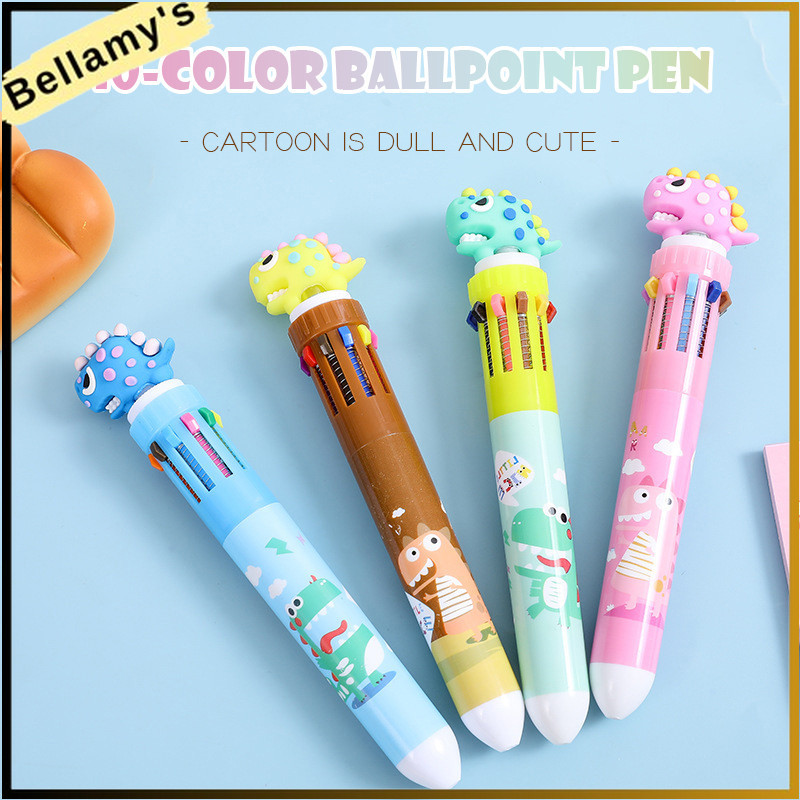 

COD ❤️ Pena Bolpoin Dinosaurus Kreatif Pena Bolpoin 10 Warna Lucu Pena Bolpoin Warna-warni Kartun-bellamy.idd