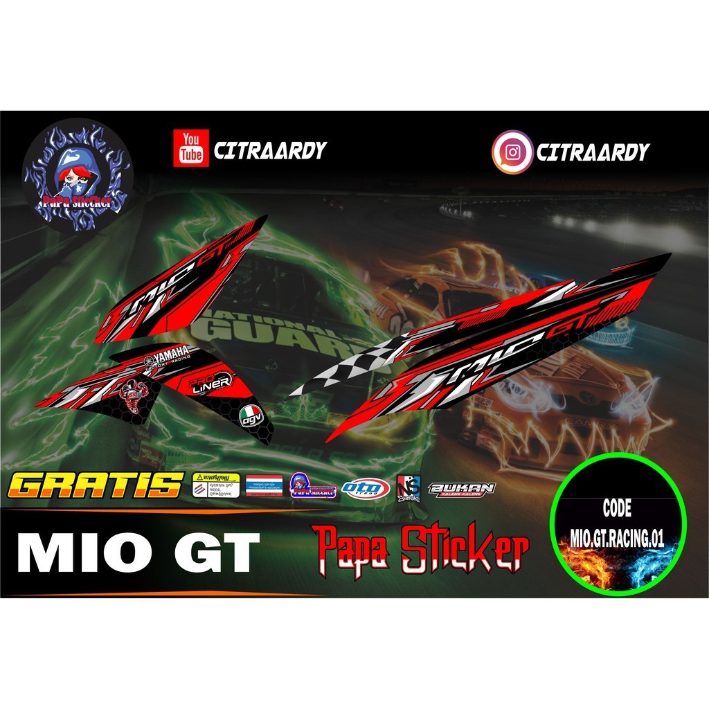 STRIPING MIO GT - Stiker Motor Mio Gt Sticker Mio Gt LIST VARIASI RACING 01