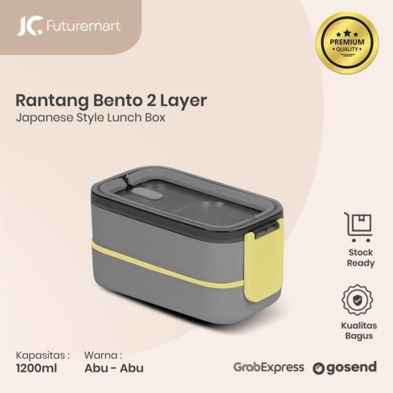 Rantang Bento 2 Layer Anti Tumpah | Lunch Box Japanese Style KH1-2018