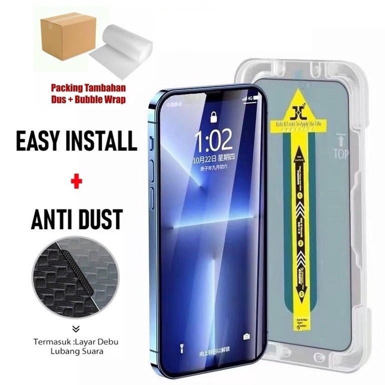 (TG KACA SPY SUPER FIT)- EASY INSTALL Tempered glass iPhone 11 pro max 12 PRO MAX 13 PRO MAX 14 MINI