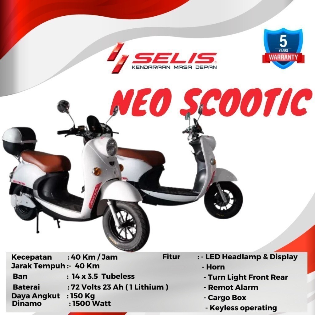 PROMO SPECIAL Selis - Neo Scootic Sepeda Motor Listrik Motor Listrik Dewasa Kendaraan Listrik - Off 