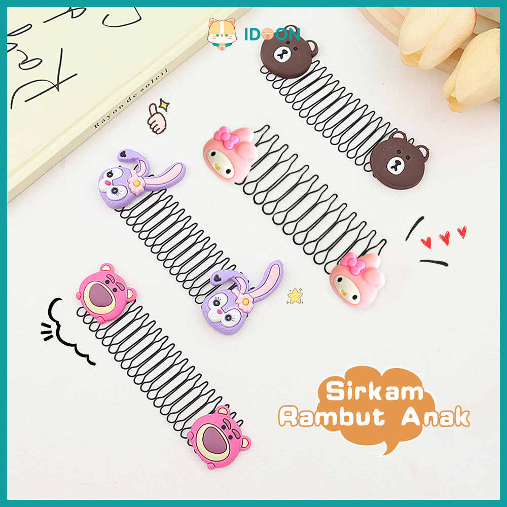IDOON Sirkam rambut anak motif kartun lucu  jepit sanggul