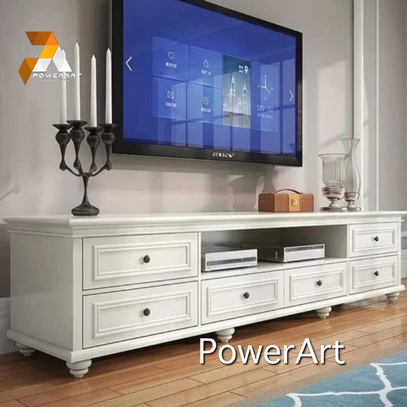 Meja TV Minimalis Modern Duco Putih Rak TV Bufet TV Duco lemari tv duco putih