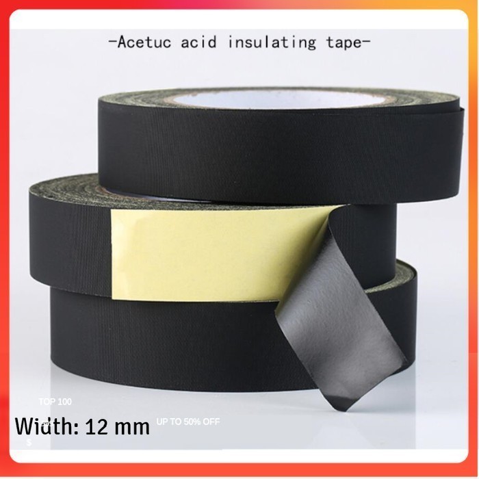 

Isolasi Lakban Asetat Tahan Panas 0.21mm Flexible Tape 30M 12mm- Black