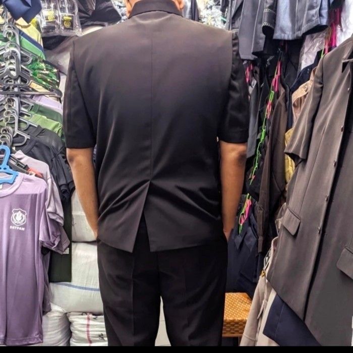 seragam PNS pdh baju safari guru hitam coklat Seragam safari bahan tebal sopir driver bahan tebal co