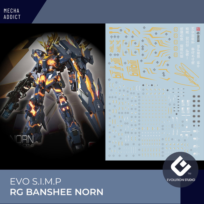 Water Slide Decal RG Banshee Gundam by EVO SIMP
