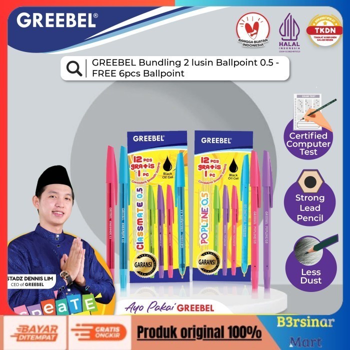 

[COD] DISKON GREEBEL Bundling 2 Lusin Ballpoint (12+12)/Paket Pulpen/Ballpoin/Pena Berkualitas