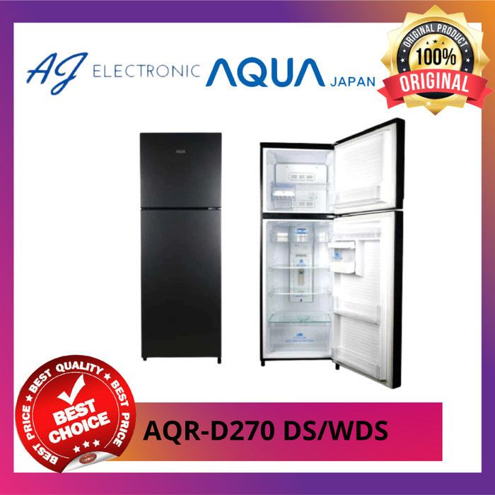 KULKAS AQUA AQR-D270DS / AQRD270 / AQR-D270 DS , 2 PINTU