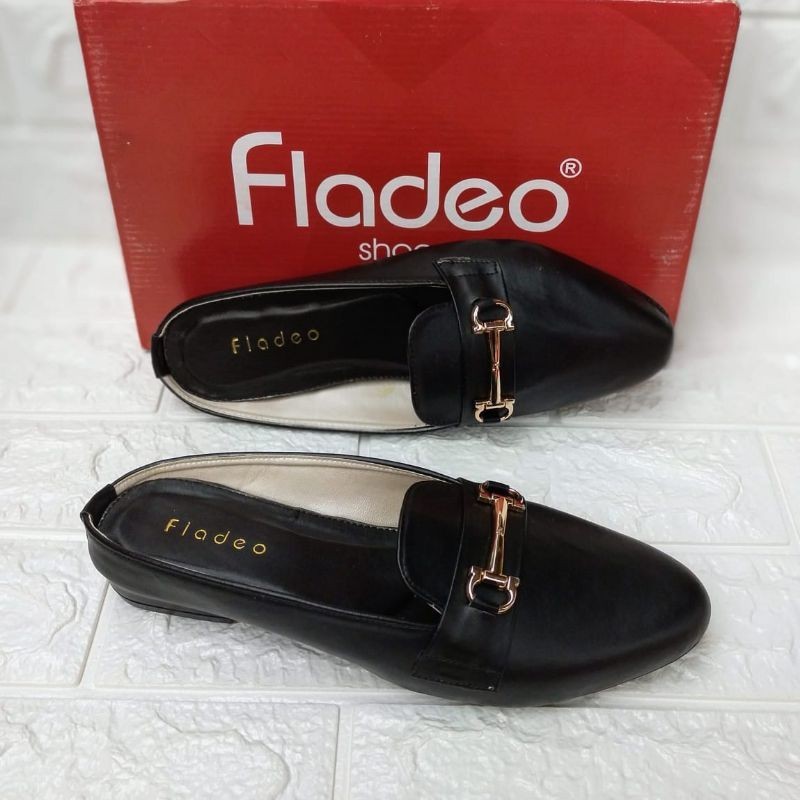 sandal sepatu selop Fladeoo hak 3cm