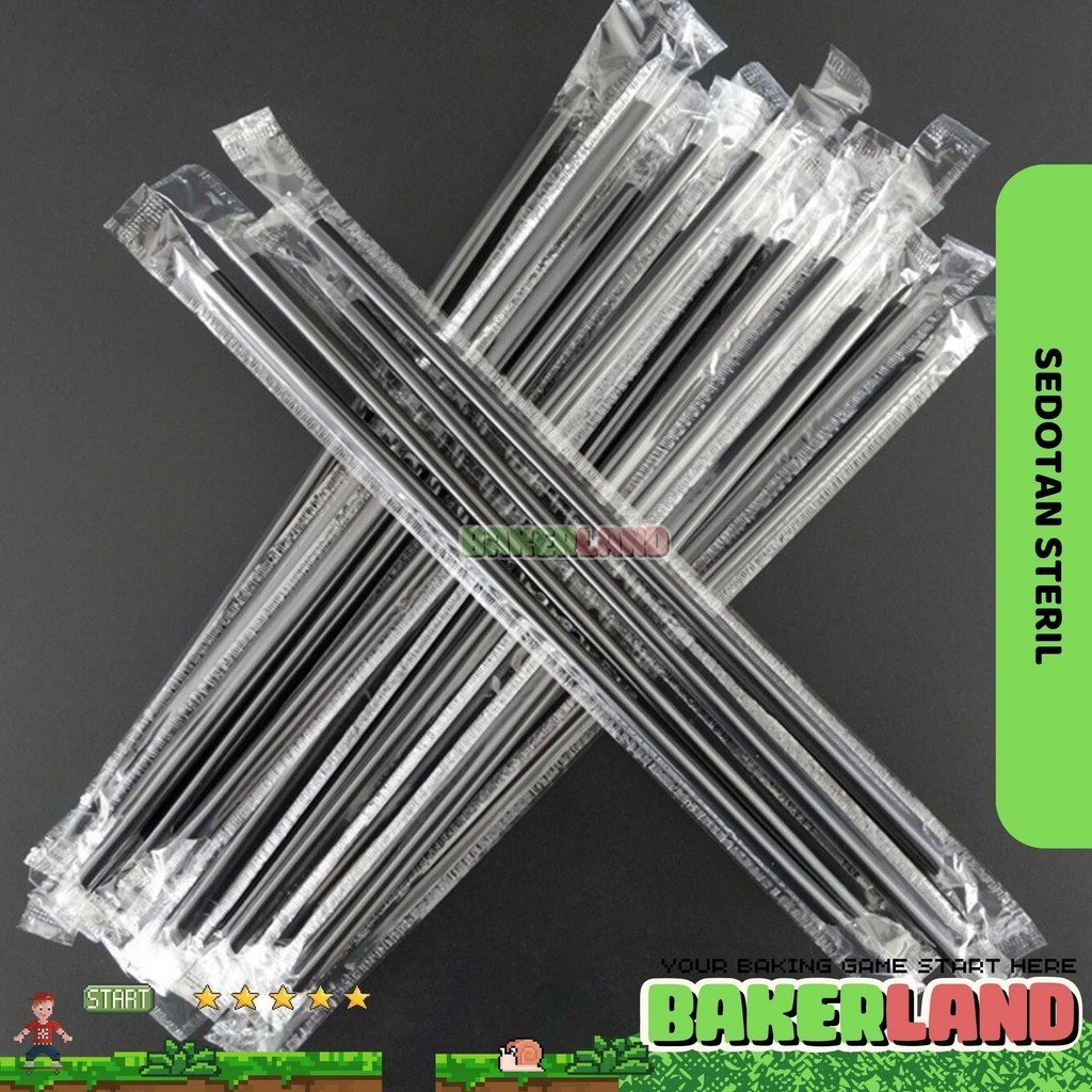 Sedotan Steril 6 mm 20cm / Sedotan Plastik / Sedotan Poci / Sedotan Higienis / Sedotan cup / Sedotan