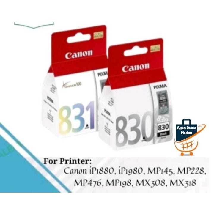 Catridge Cartridge Canon pg 830 black + cl 831 color for ip1180 ,ip1880, ip1980,ip2580