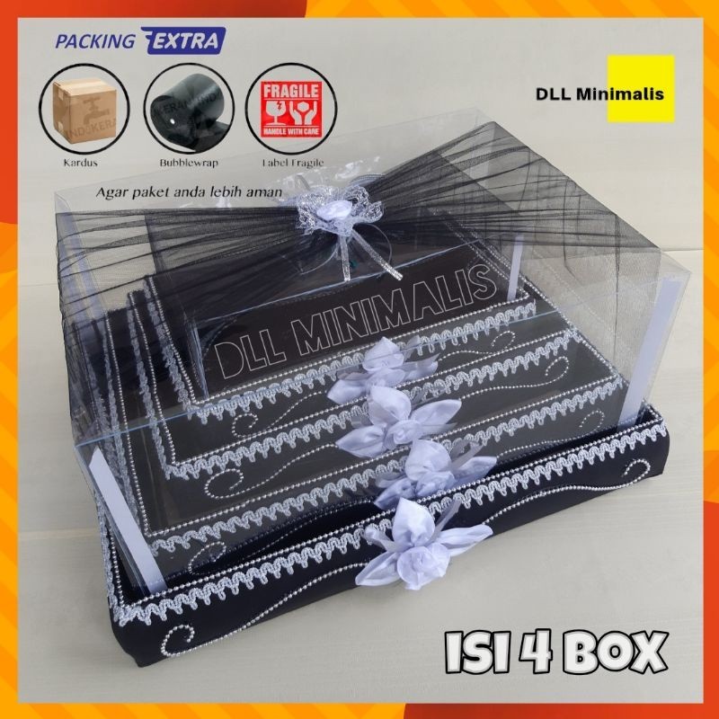 

[PROMO MURAH] Kotak Box Hantaran Pernikahan 1 Set / Kotak Mahar Seserahan Mika Tile Bunga Hias