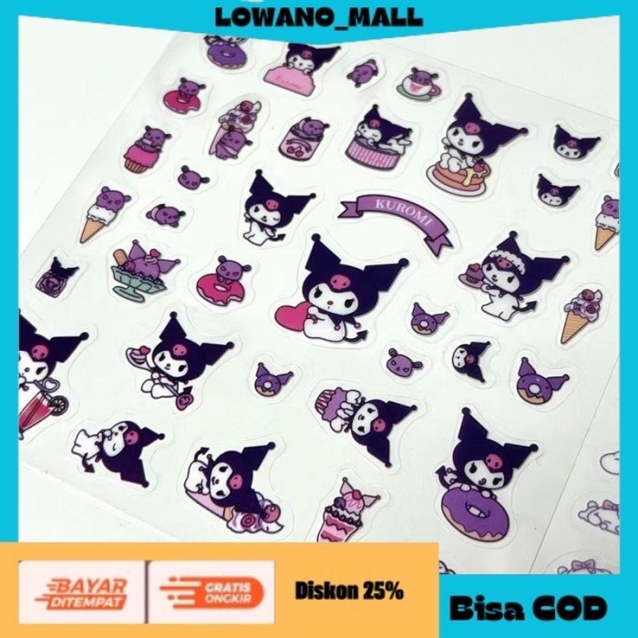 

[[LOWANOMALL6]] TERLARIS Sanrio Sticker Cute Anti Air PVC Deco Sticker Anak Hello Kitty KUROMI COD