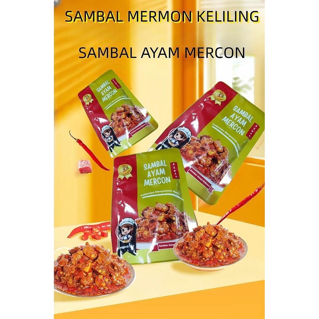 

120gr Sambal Ayam Mercon Rasa Pedas isi banyak halal