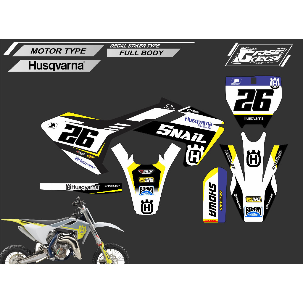 Decal Stiker Trail Mini Husqvarna 50cc / 65cc Fullbody Decal Sticker Mini Trail Husqvarna 50cc / 65c