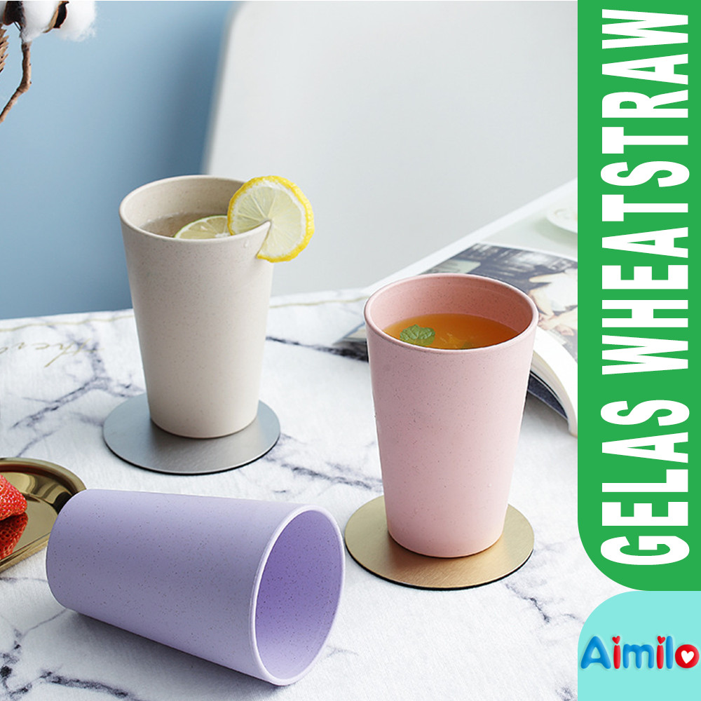 Gelas Wheat Straw Kopi Mug Cangkir | Gelas Gandum Kokoh  | Mangkok Wheat Straw Bowl | Mangkuk Plasti