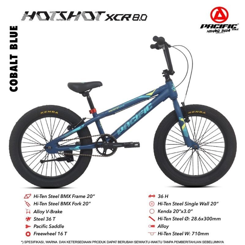 SEPEDA BMX 20 INCH PACIFIC HOTSHOT XCR 8.0 BAN JUMBO 3.0 ASLI ORIGINAL SURABAYA