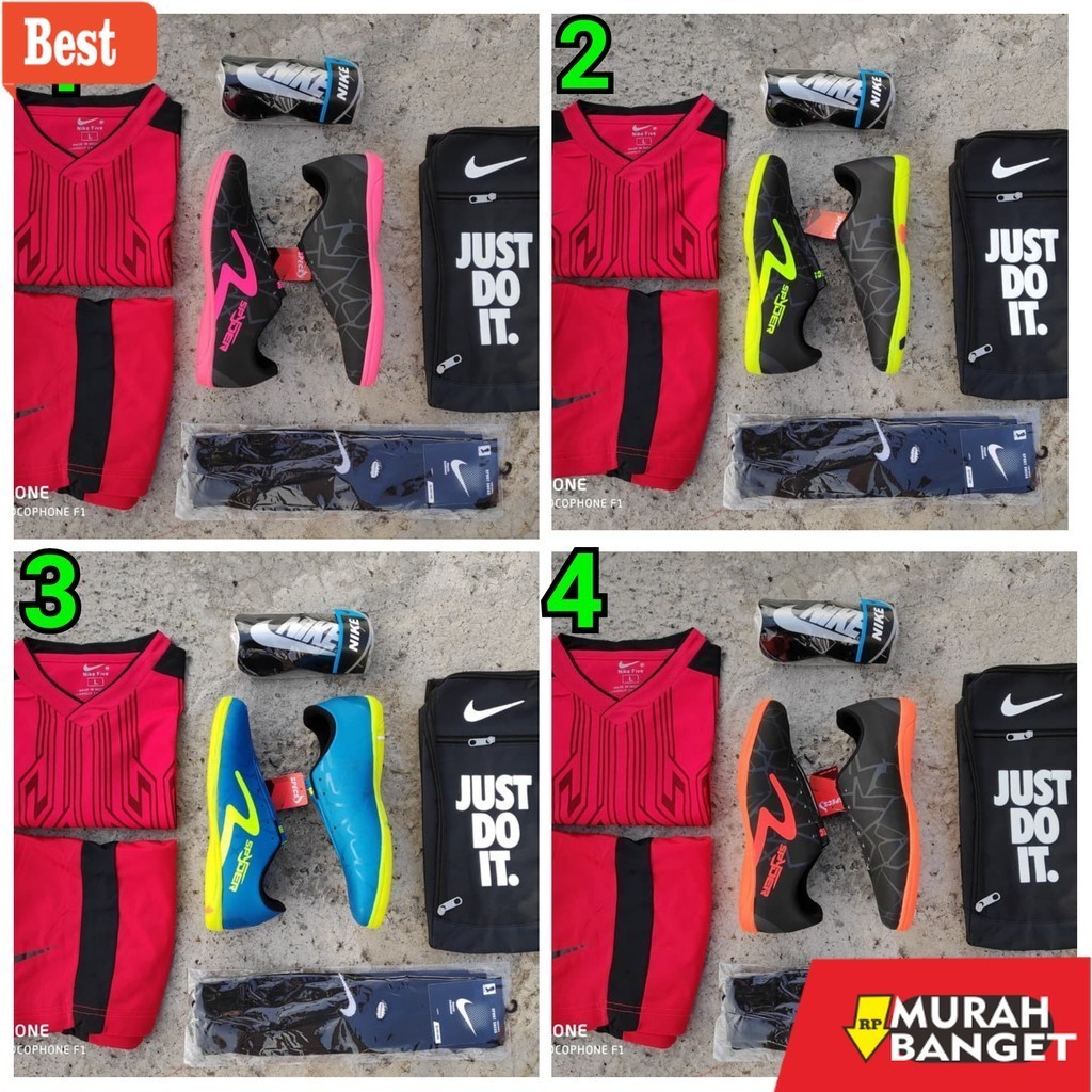 Sepatu futsal kekinian BONUS JERSEY Paket Komplit 5 Sepatu Futsal Specs Spyder,Lightspeed,Baricada P