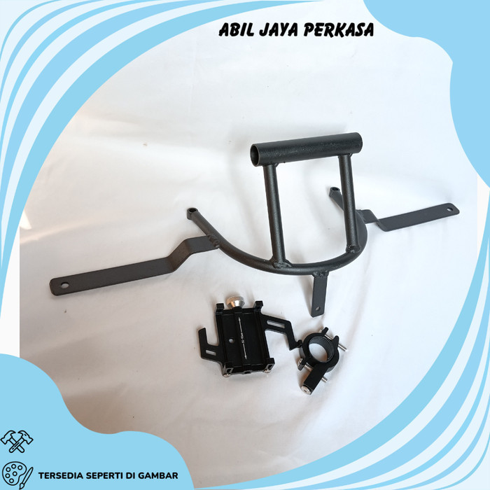 PAKET HOLDER HP YAMAHA NMAX PEGANGAN DUDUKAN HANDPHONE BRACKET SEPEDA MOTOR ALUMUNIUM V2 DUDUKAN HAN