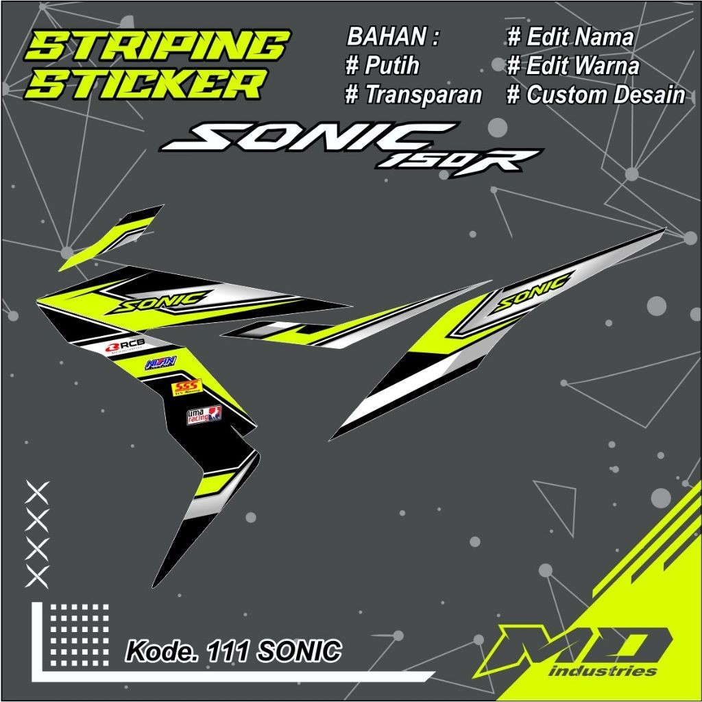DECAL SONIC 150 DESAIN BEBAS REQUEST - DECAL SONIC FULL BODY