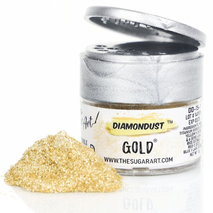 

[New] Gold Diamondust The Sugar Art Edible Glitter 3 Gram