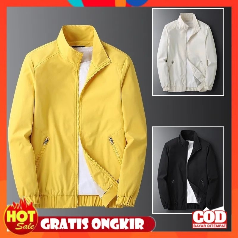 BAHAN ADEM HALUS LEMBUT TEBAL / jaket bomber pria/jaket bomber bahan katun drill/jaket casual pria