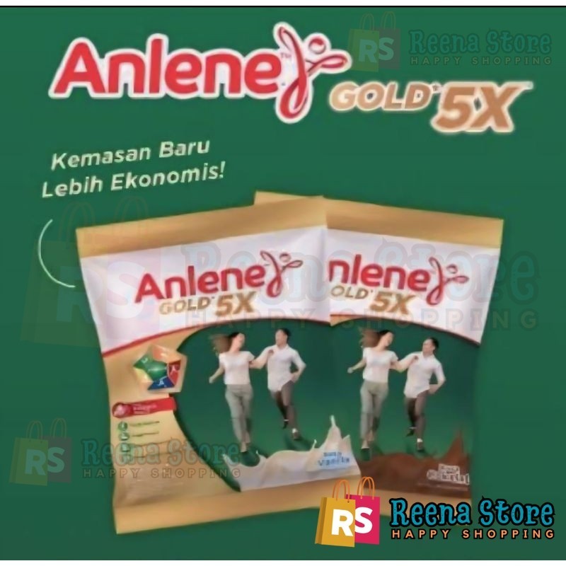 

Anlene Sachet Gold 5X @ 25gr rasa Coklat & Vanilla 1 renceng (25gr x 10Pcs} - Reena Store