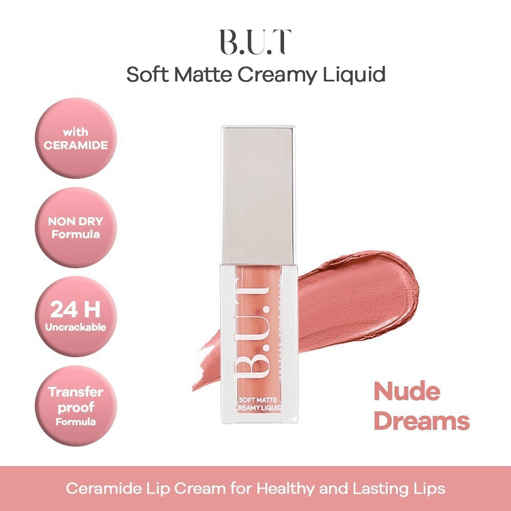 B.U.T Soft Matte Creamy Liquid Lipcream BUT Lip Cream Transferproof Drinkproof Kissproof