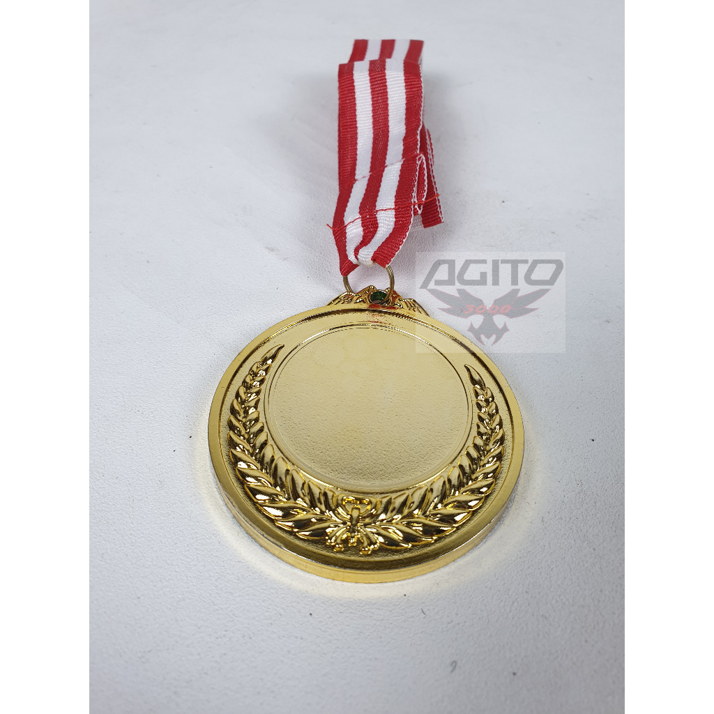 Medali Metal Lapis Plastik Tebal Emas
