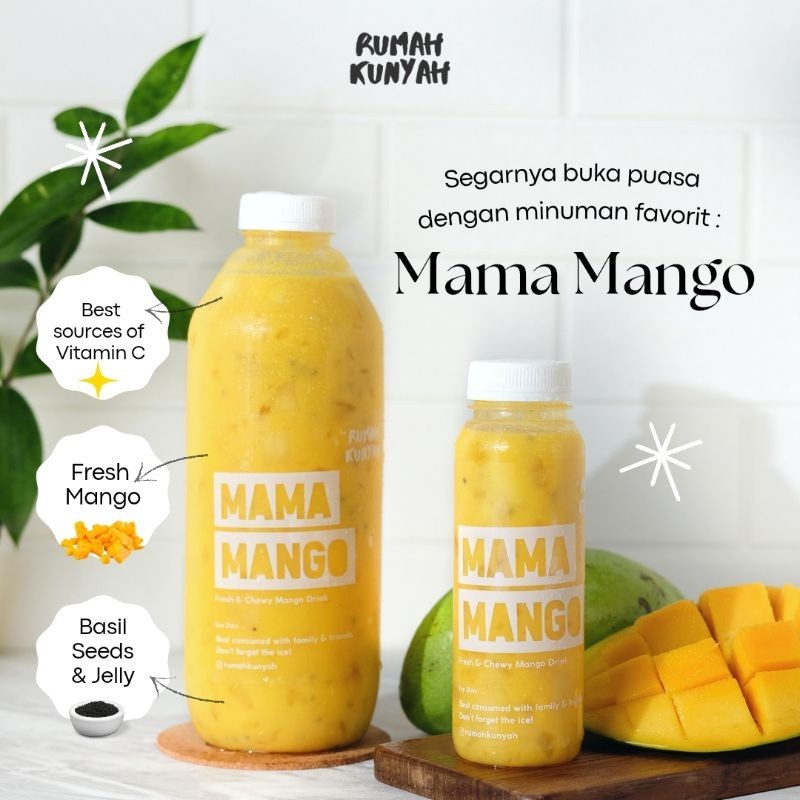 

Jus Mangga Segar dengan Selasih & Buah Segar Mama Mango 1 L