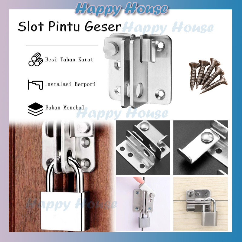 Gerendel Selot / Gerendel  Cantolan Gembok Untuk Kunci Pintu Sliding Geser Stainless