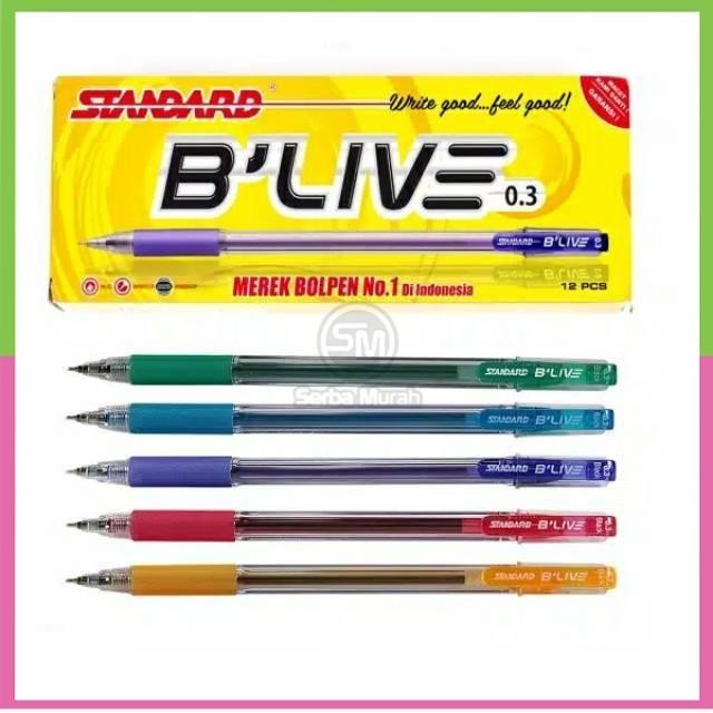 

Pulpen / Ball pen (1 pack ) Standard B'Live 0.3 mm Warna Hitam