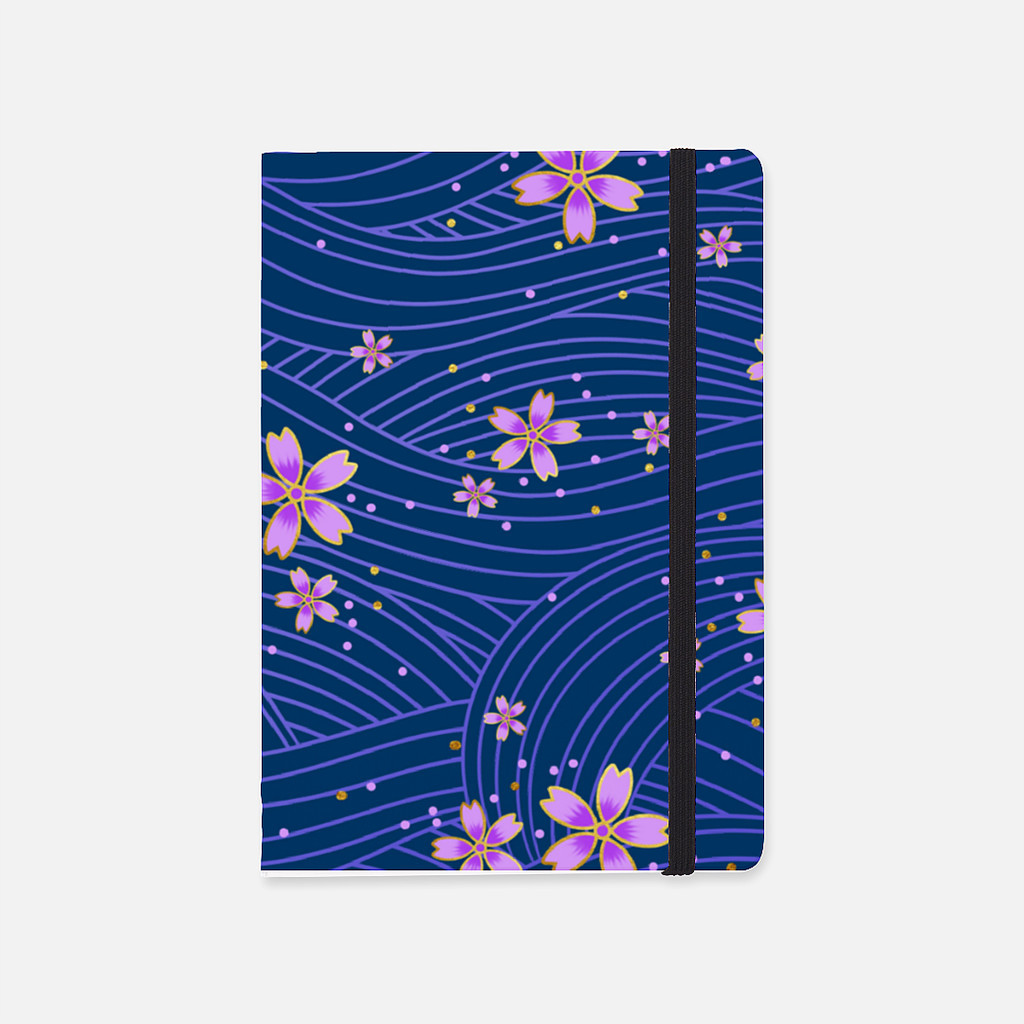 

PREMIUM SOFT COVER NOTEBOOK | BLUE PINK SAKURA | BUKU TULIS | UK A5 | 50 LBR | 100 PAGE